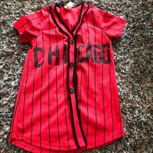 Girls medium red Chicago baseball jersey
